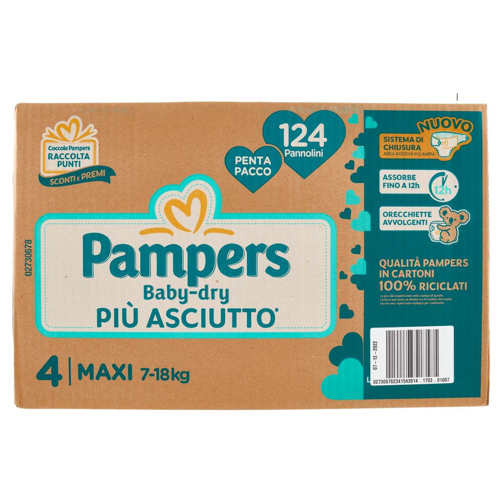 Pampers Baby-dry Maxi 124 pz