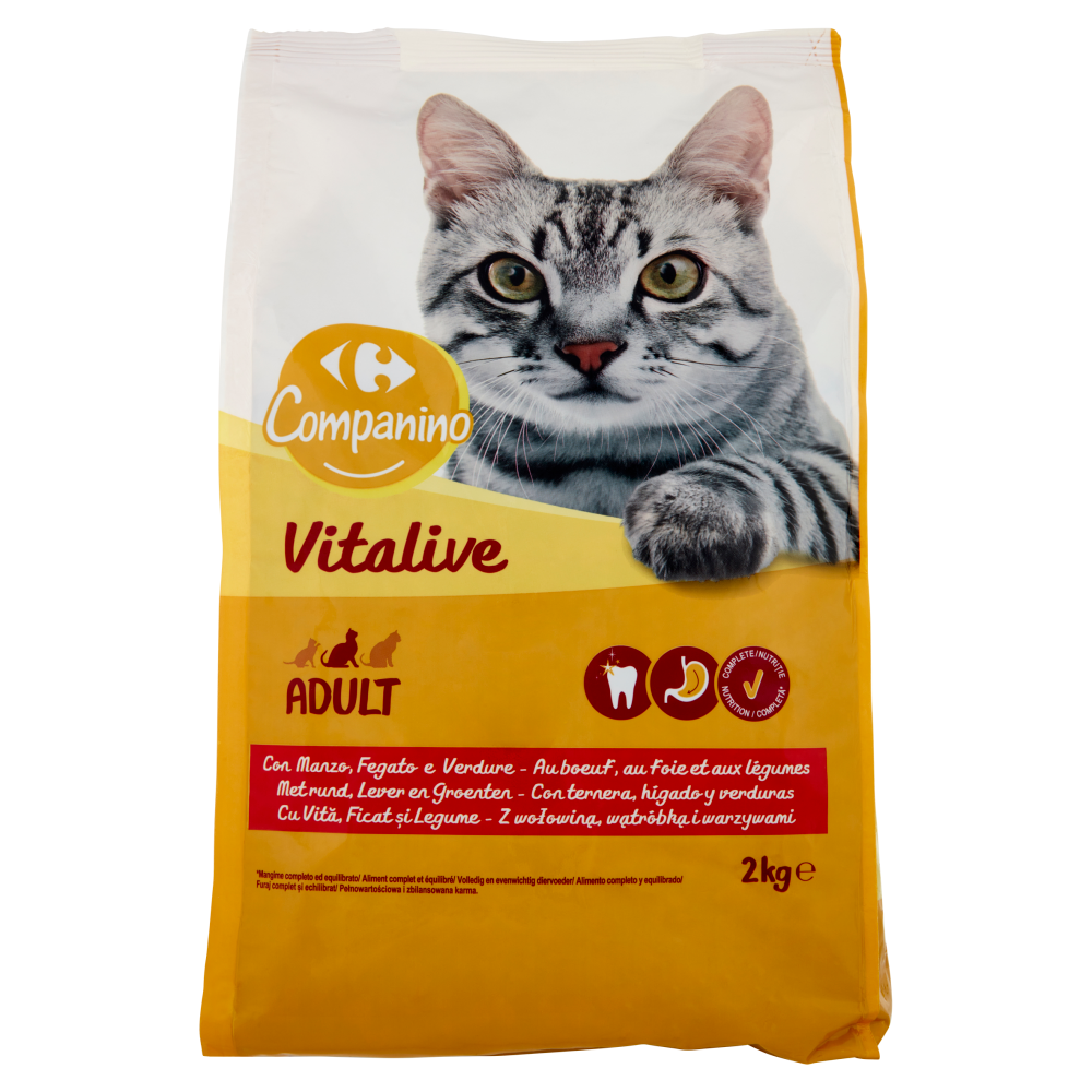 Carrefour Adult Croccantini Con manzo e fegato per gatti 2 kg