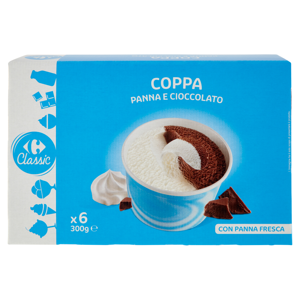 Carrefour Classic Coppa Panna e Cioccolato 6 x 50 g