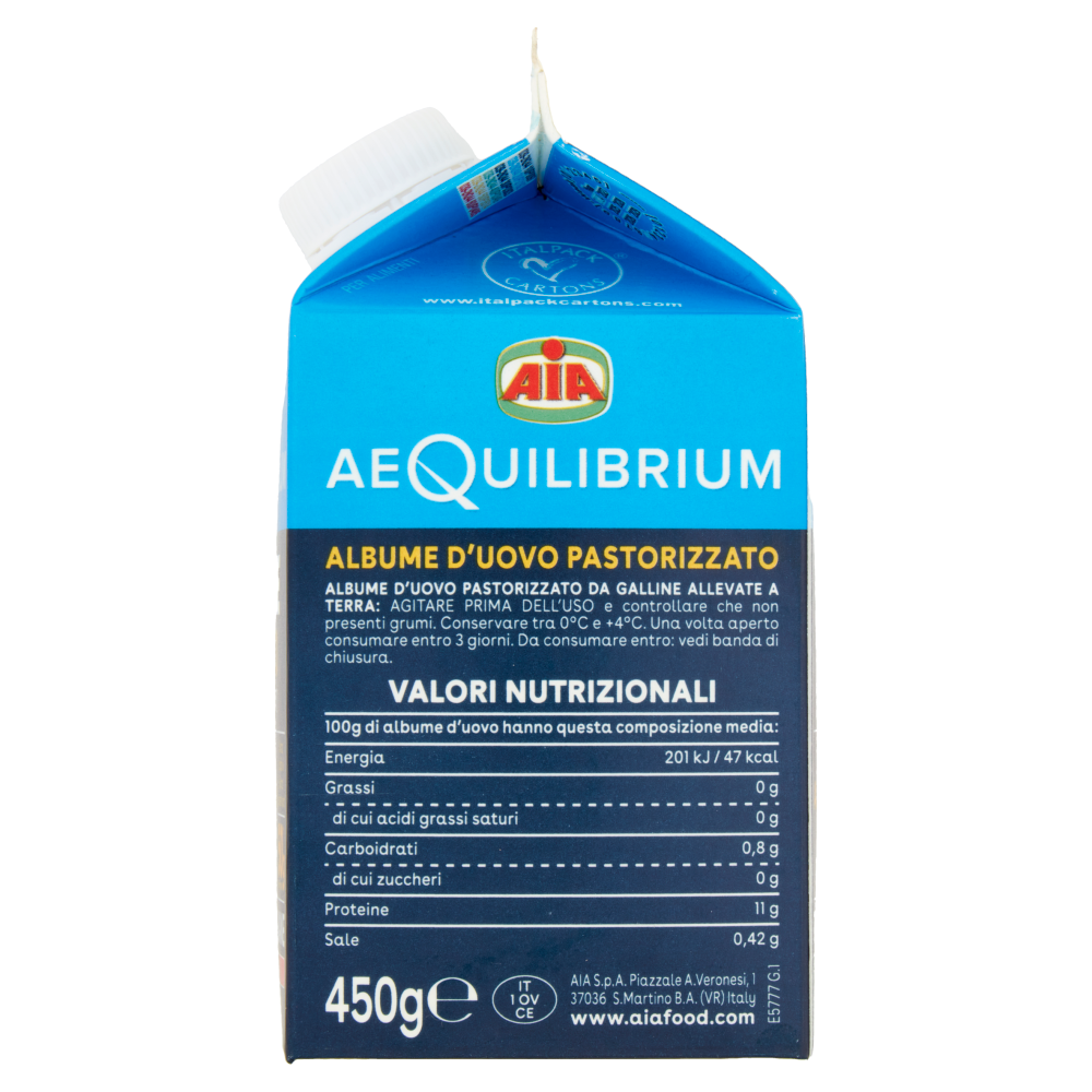 Aia aeQuilibrium Albume d'Uovo Pastorizzato 450 g