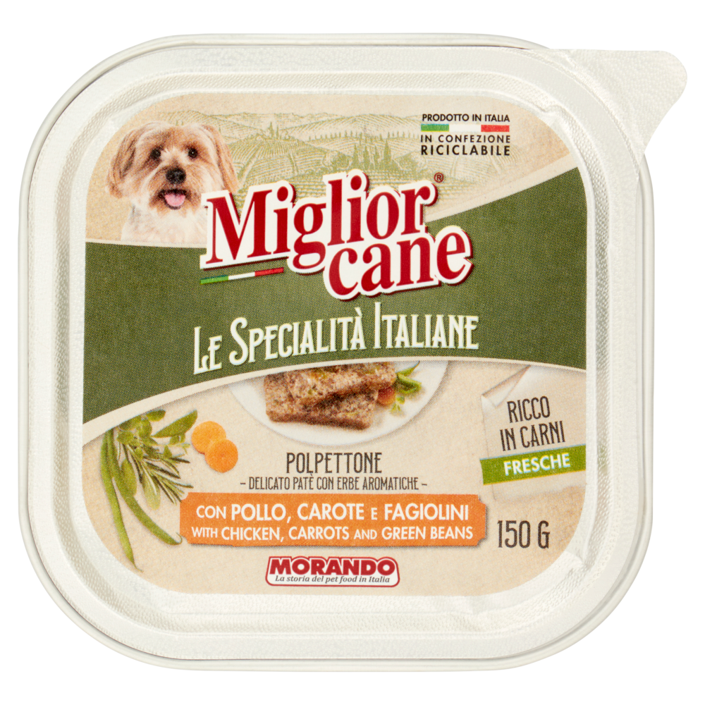 Migliorcane Le Specialità Italiane Polpettone con Pollo, Carote e Fagiolini 150 G