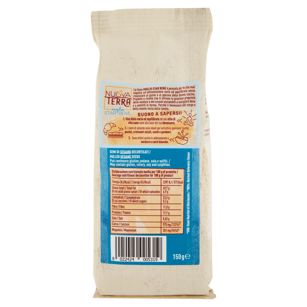 Nuova Terra voglio Star Bene Semi di Sesamo 150 g