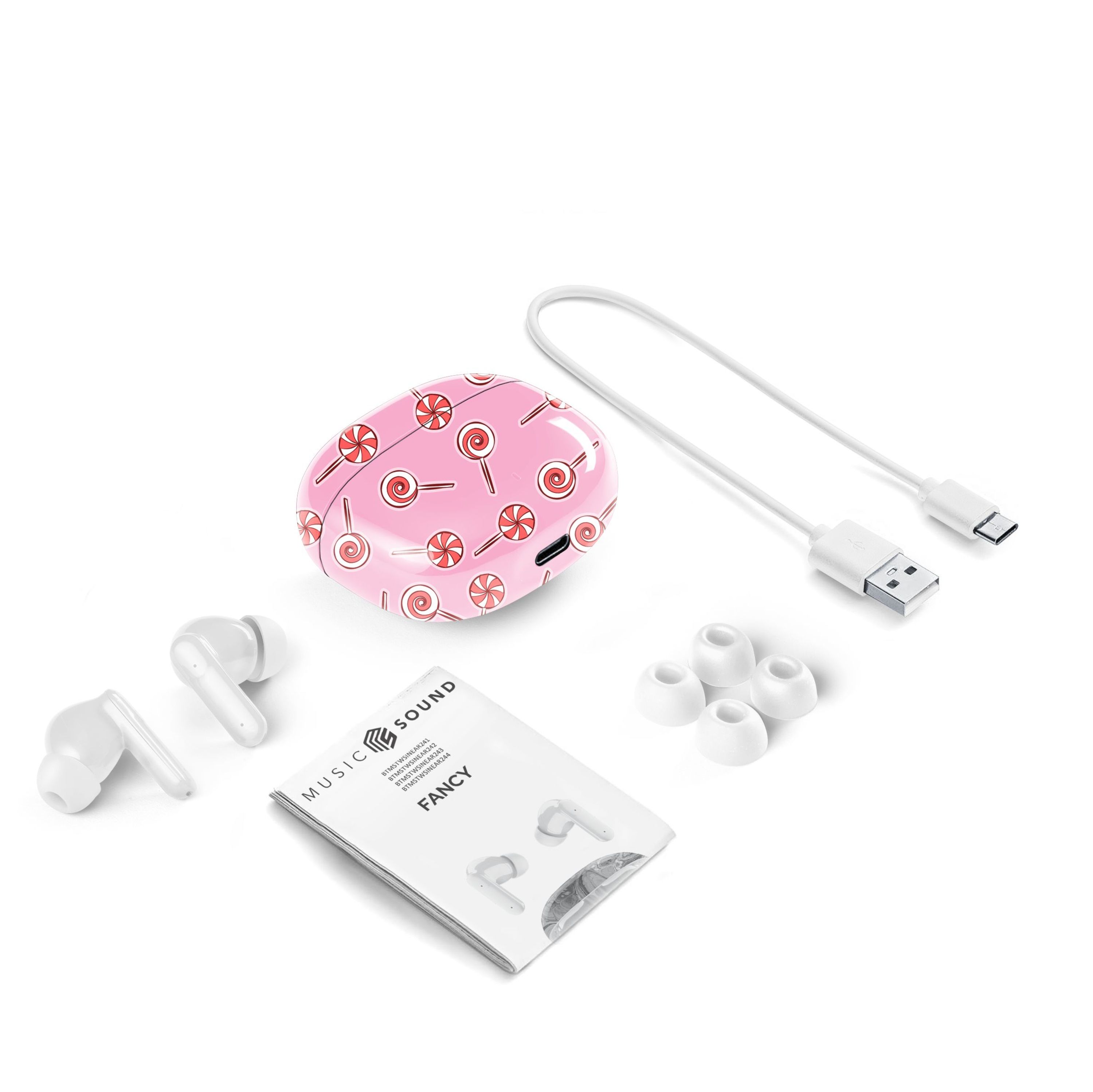 Music Sound Fancy Auricolari Bluetooth TWS in-ear senza fili con custodia di ricarica in vari modelli e colori