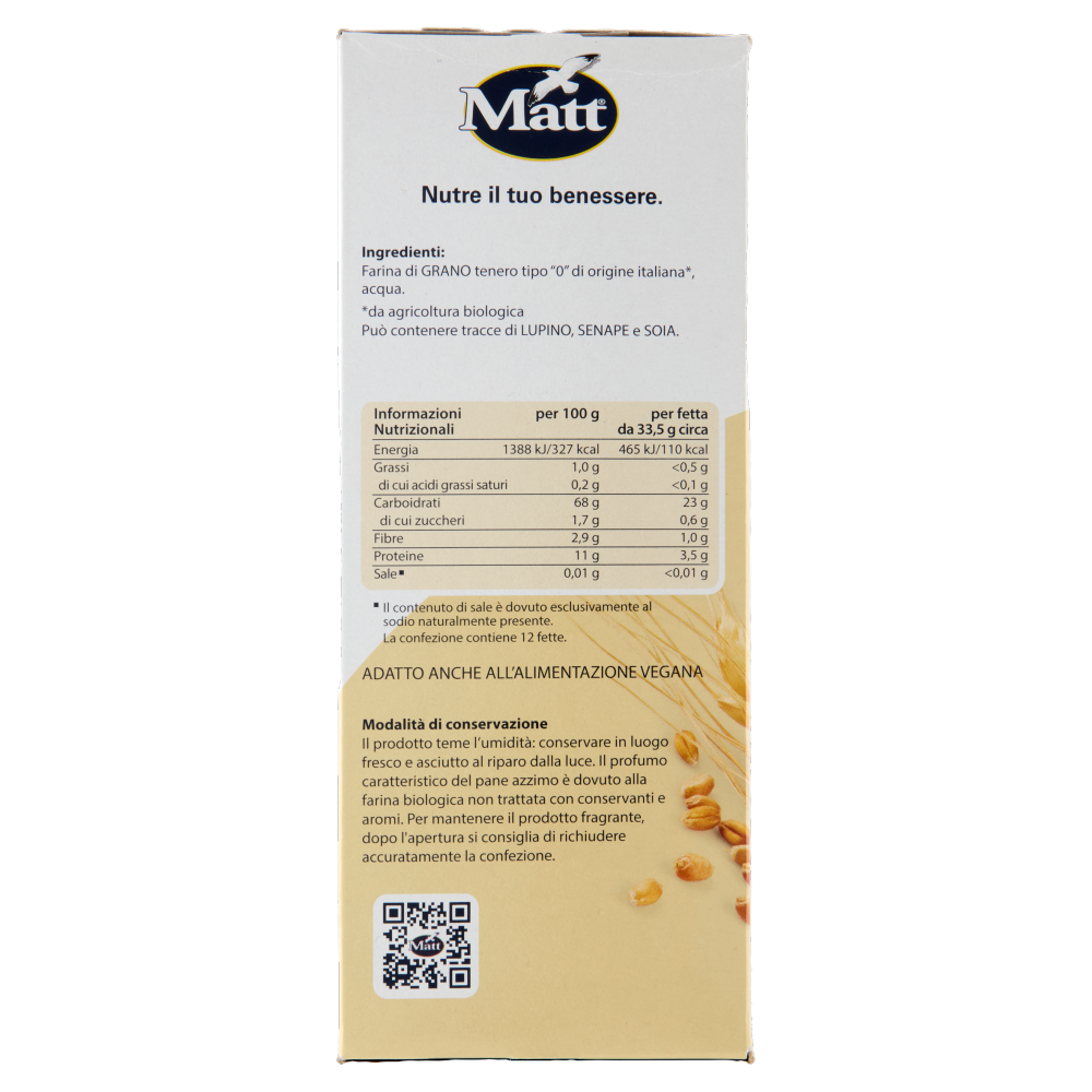 Matt Pane Azzimo Bio 400 g