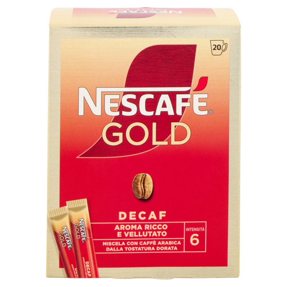 NESCAF&Eacute; Gold Decaf Caff&egrave; Solubile Decaffeinato 20 Bustine 34g