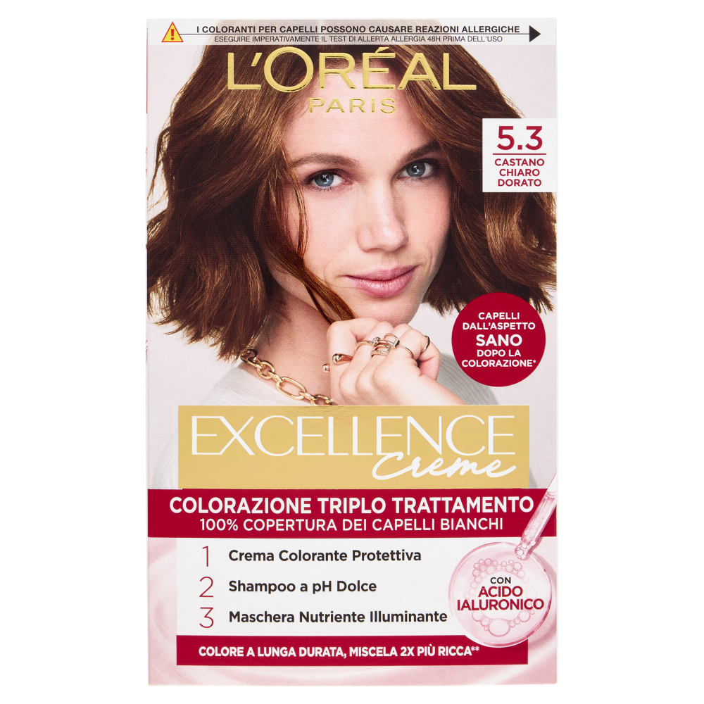 L'Oréal Paris Excellence Creme Colorazione Triplo Trattamento 5.3 Castano Chiaro Dorato