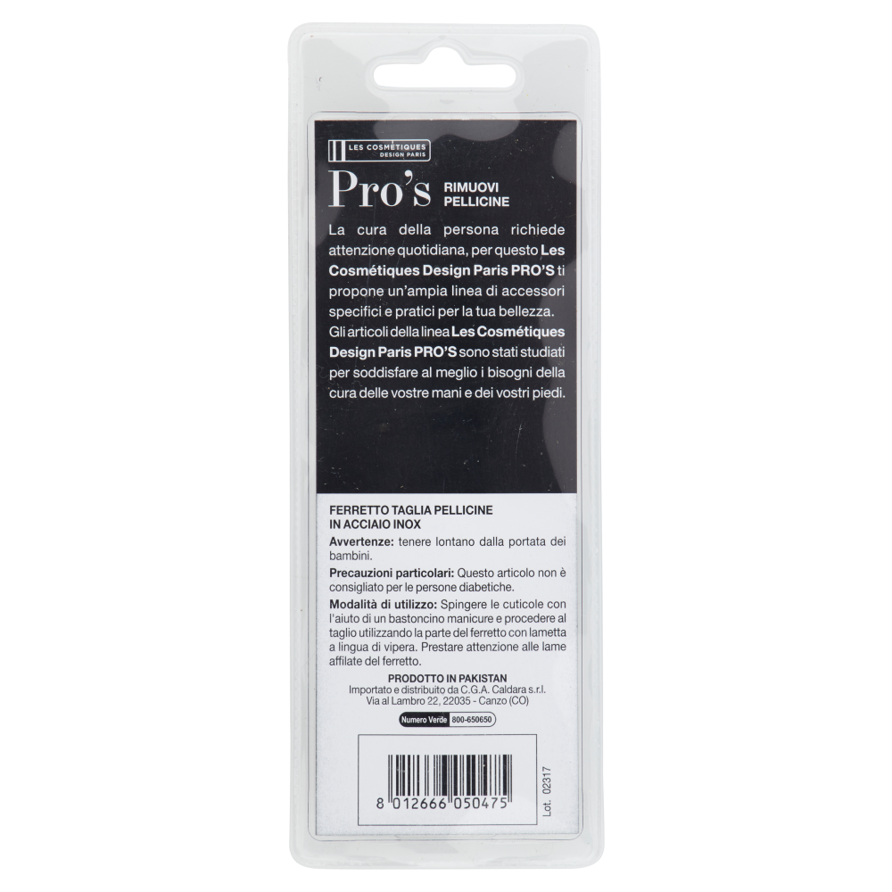 Pro's Rimuovi Pellicine