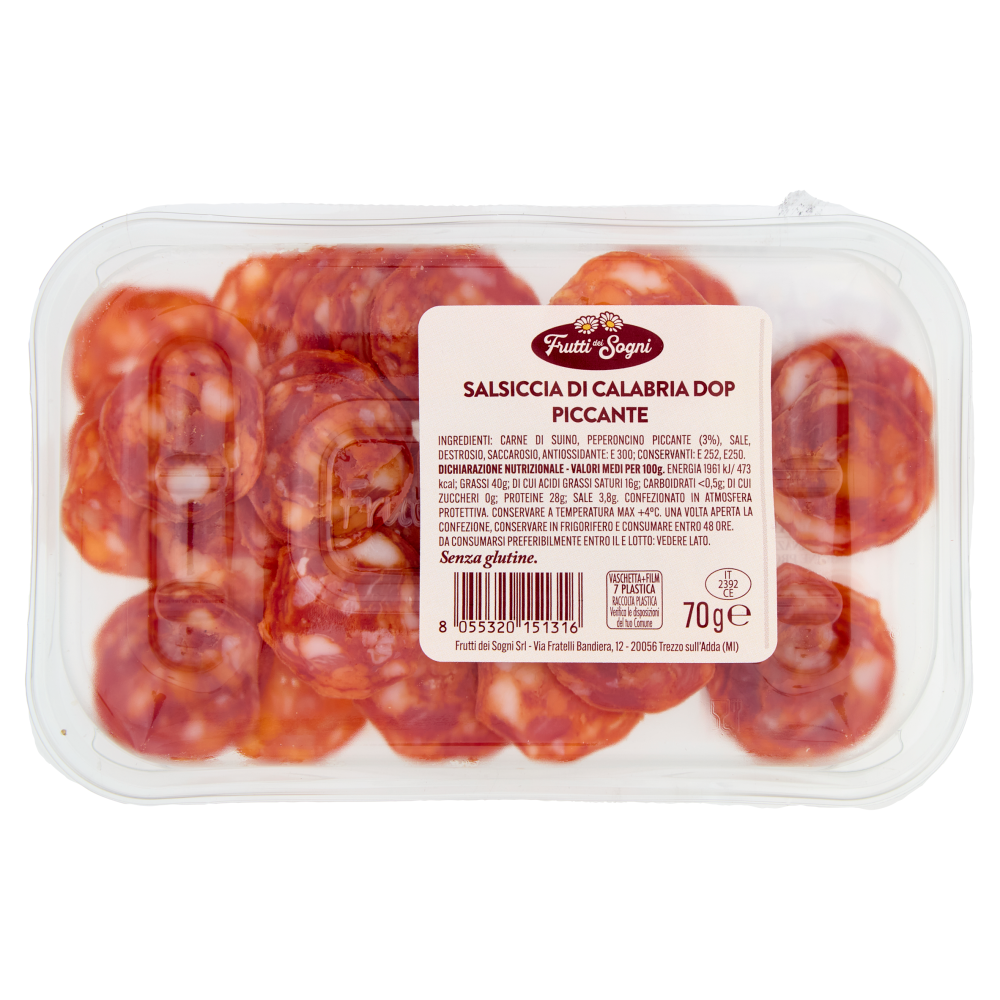 Frutti dei Sogni Tradizioni di Calabria in Tavola la Salsiccia di Calabria DOP 70 g