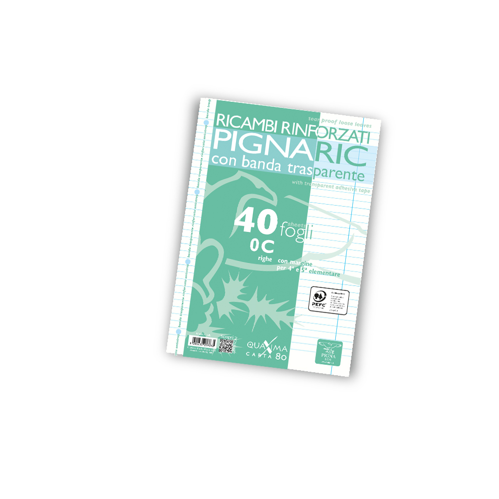 Pigna Ricambi Pignaric A4 con Banda Rinforzata 40 Fogli 80 gr