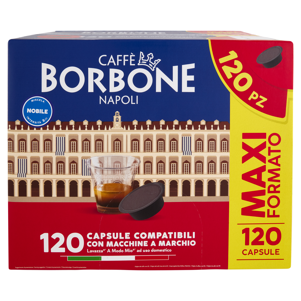 Caff&egrave; Borbone Miscela Nobile Capsule Compatibili Lavazza* A Modo Mio* ad uso domestico 120 x 7,2 g