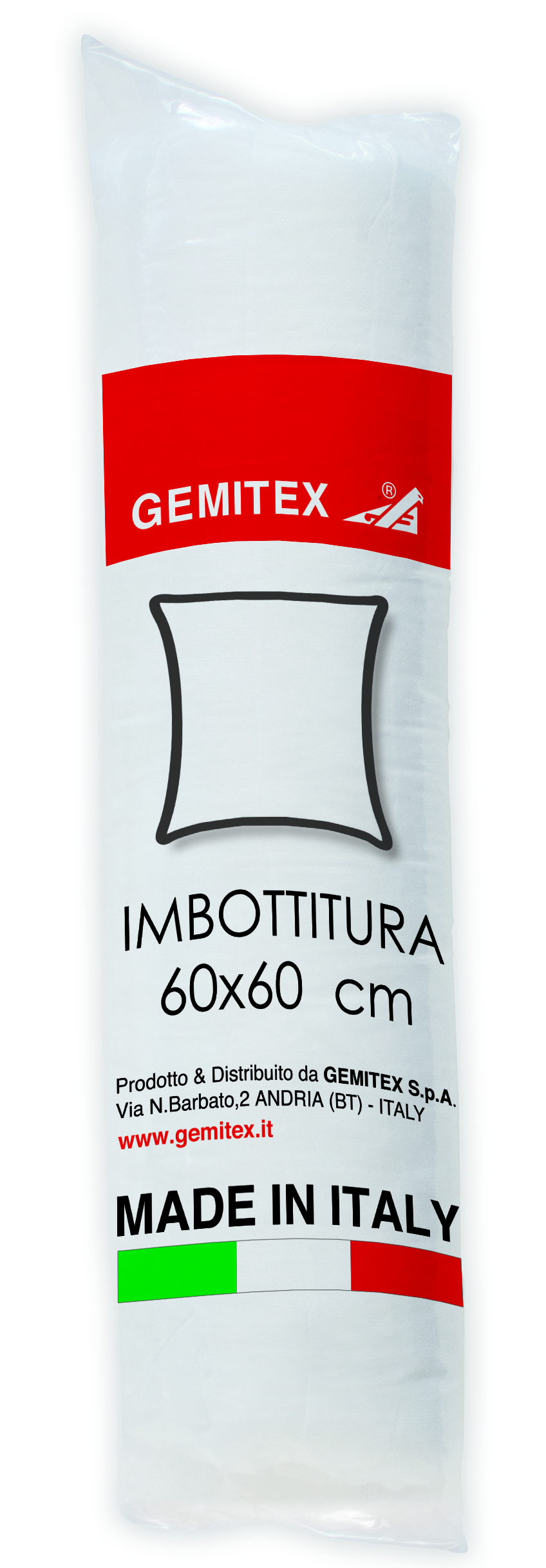 Gemitex Cuscino sottovuoto, 60x60 cm, 100% poliestere