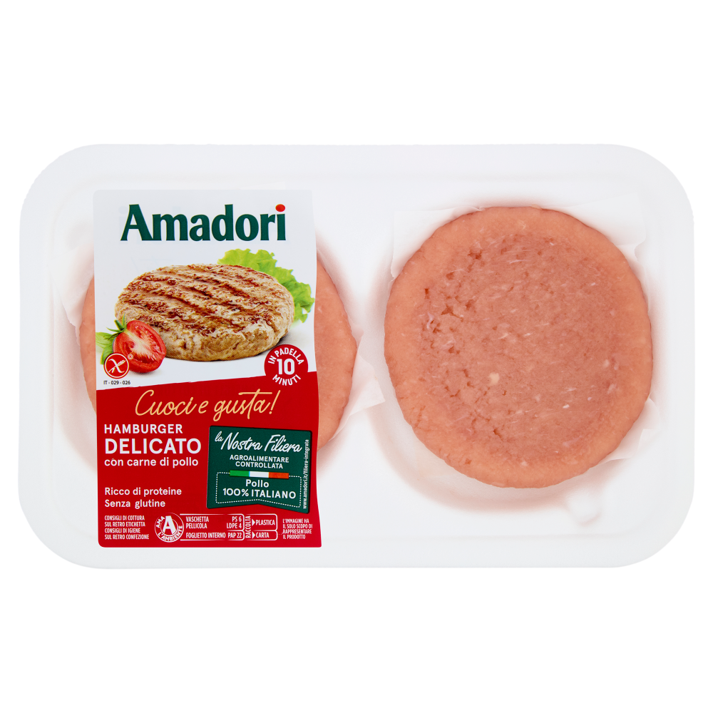 Amadori Hamburger Delicato con carne di pollo 0,204 kg