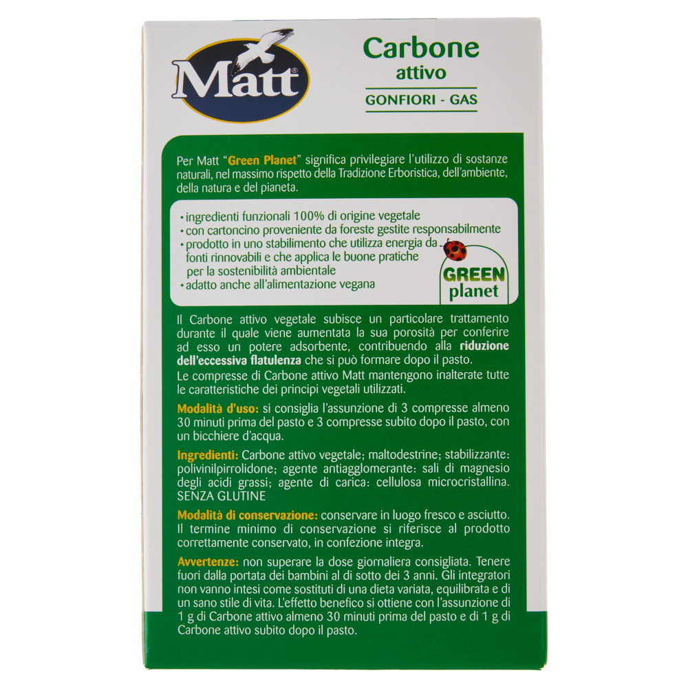 Matt Erboristeria Carbone attivo 75 compresse 37,8 g