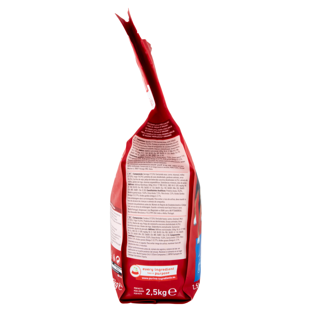 PURINA ONE Medium/Maxi Adult Ricco in Agnello con Riso 2,5 kg