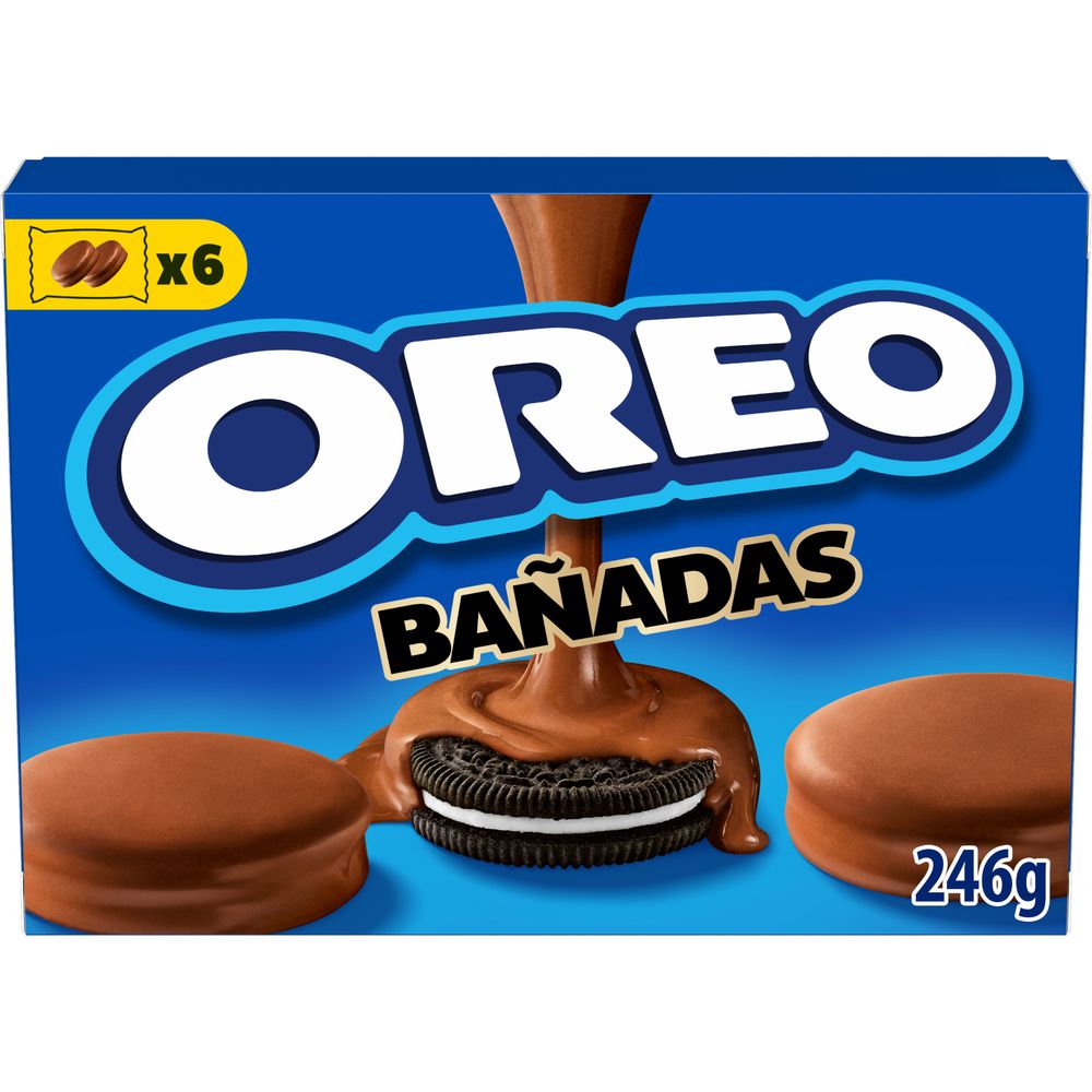 OREO Banadas Choco Biscotti con copertura al Gusto di Cioccolato al Latte 247g - 7 monoporzioni da 41g 