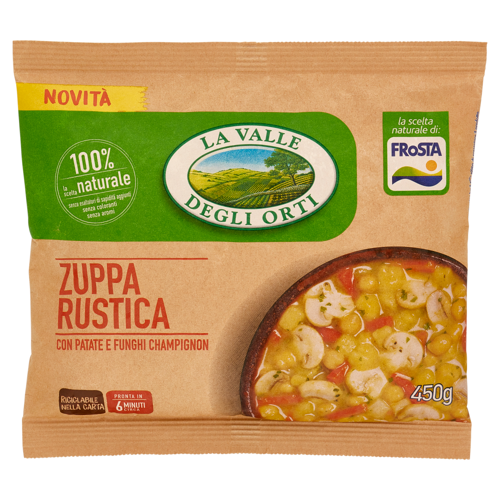 La Valle Degli Orti Zuppa Rustica con Patate e Funghi Champignon 450 g