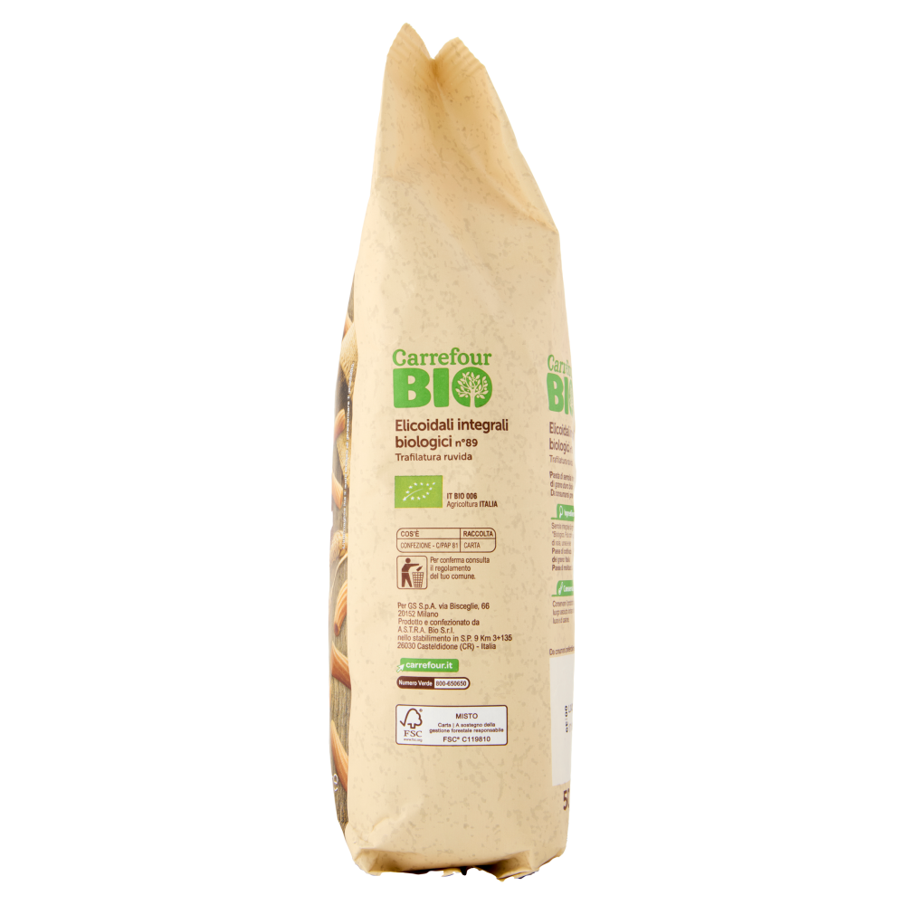 Carrefour Bio Elicoidali integrali biologici n°89 500 g