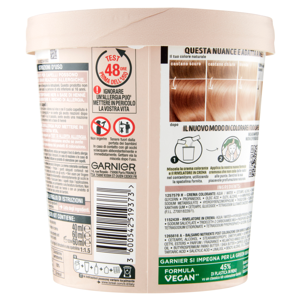 Garnier GOOD 9.1 Biondo Vaniglia, colorazione permanente senza ammoniaca, 90% di origine naturale