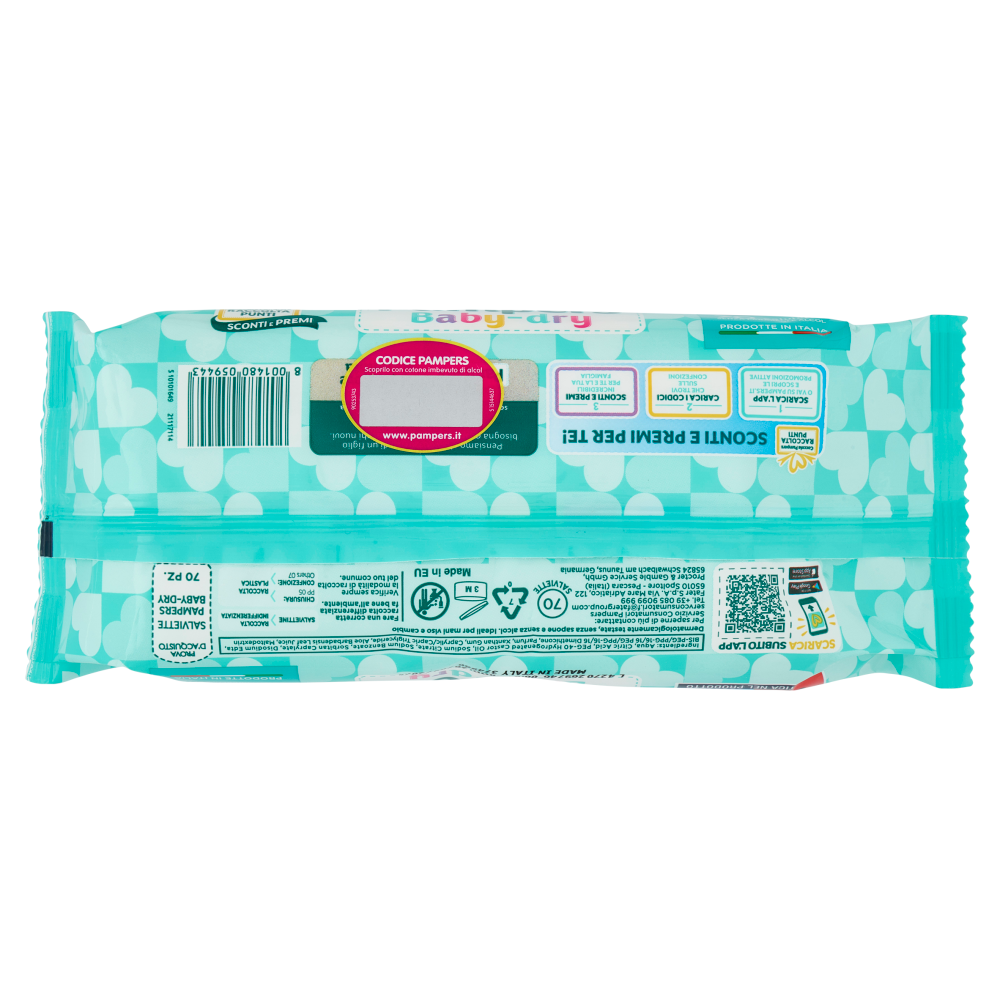 Pampers Baby-dry Salviette 70 pz