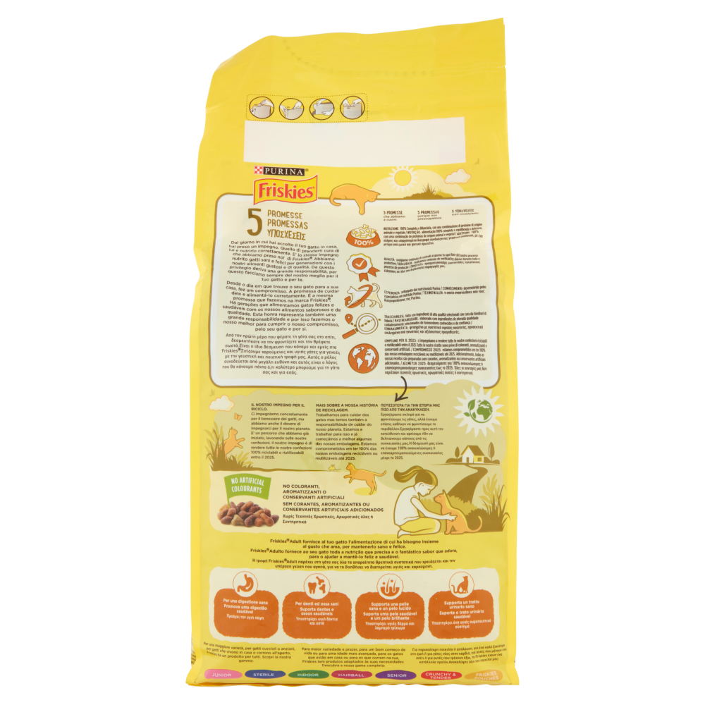 PURINA FRISKIES Gatto Adult Con un gustoso mix di Pollo e Tacchino e con verdure 2Kg