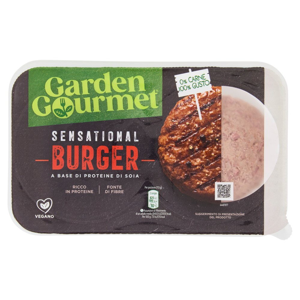 GARDEN GOURMET Sensational Burger Vegano di Soia 2 pezzi 226g