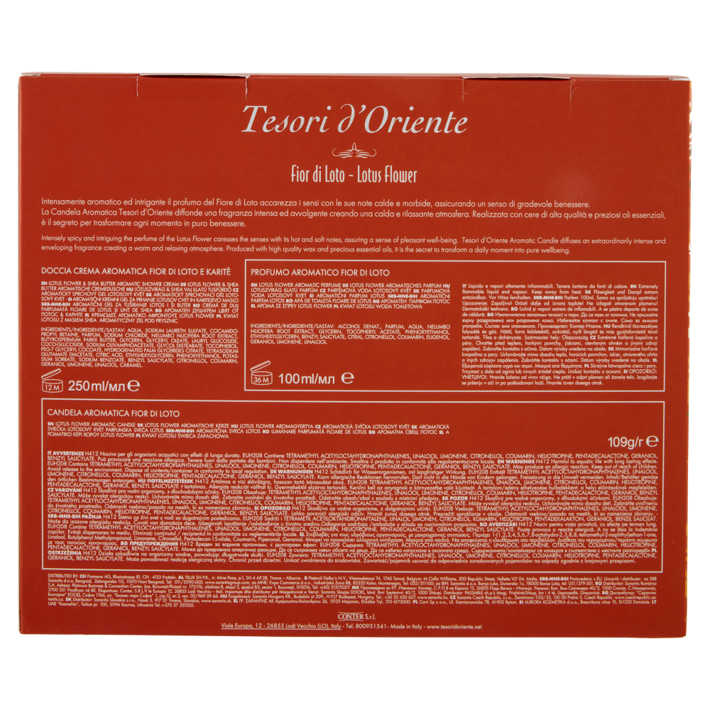 Tesori d'Oriente Fior di Loto Profumo 100 ml + Candela Aromatica 109 g + Doccia Crema 250 ml