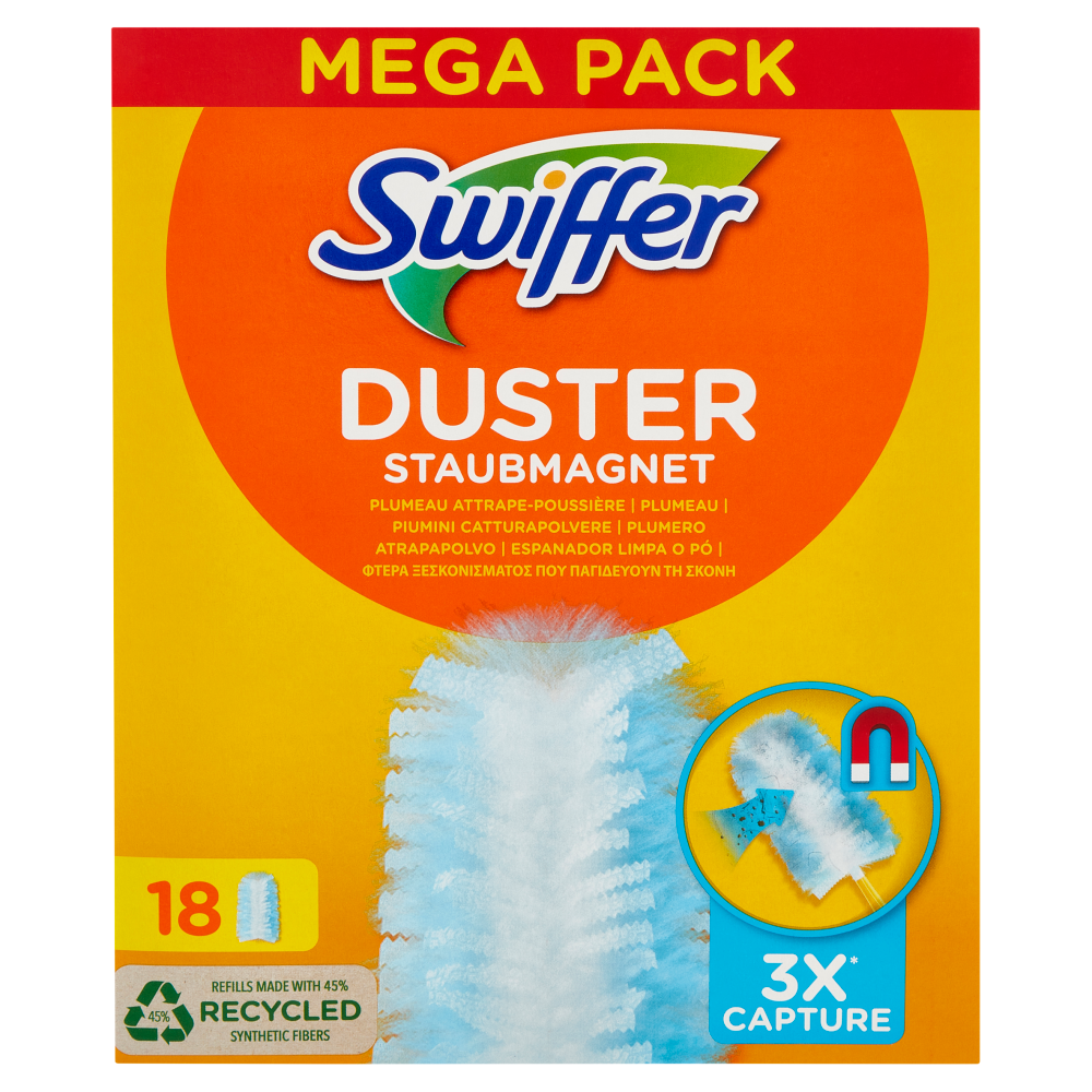 Swiffer Duster Cattura Polvere - Ricarica 18 Piumini per spolverare