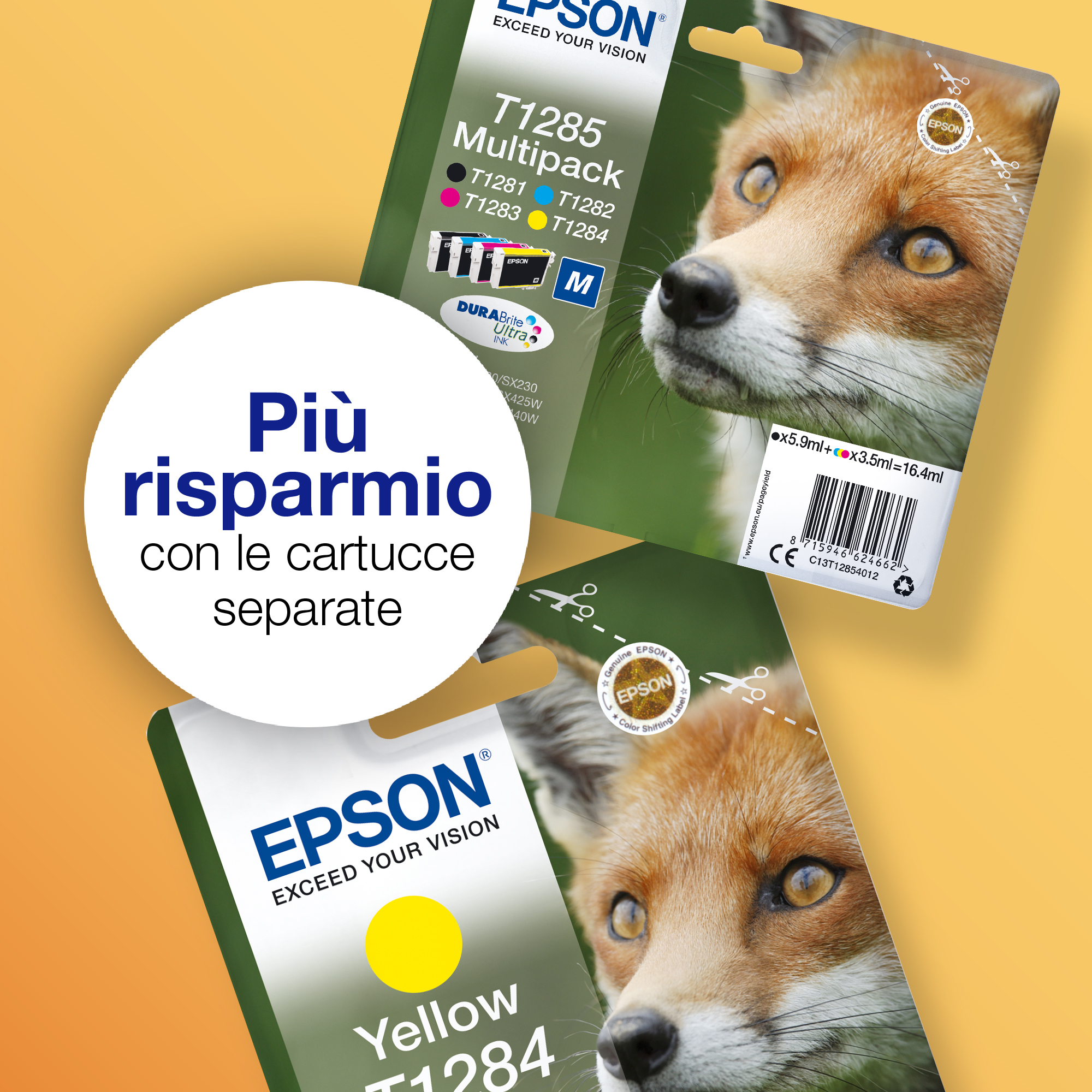 Epson Fox Multipack 4 colori DURABrite Volpe T1285