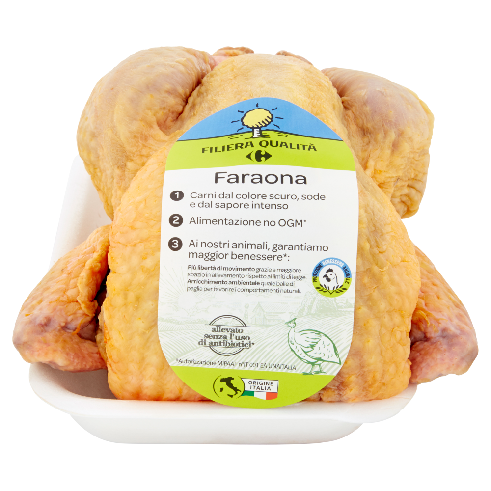 Carrefour Filiera Qualit&agrave; Faraona Busto Eviscerata Senza Frattaglie