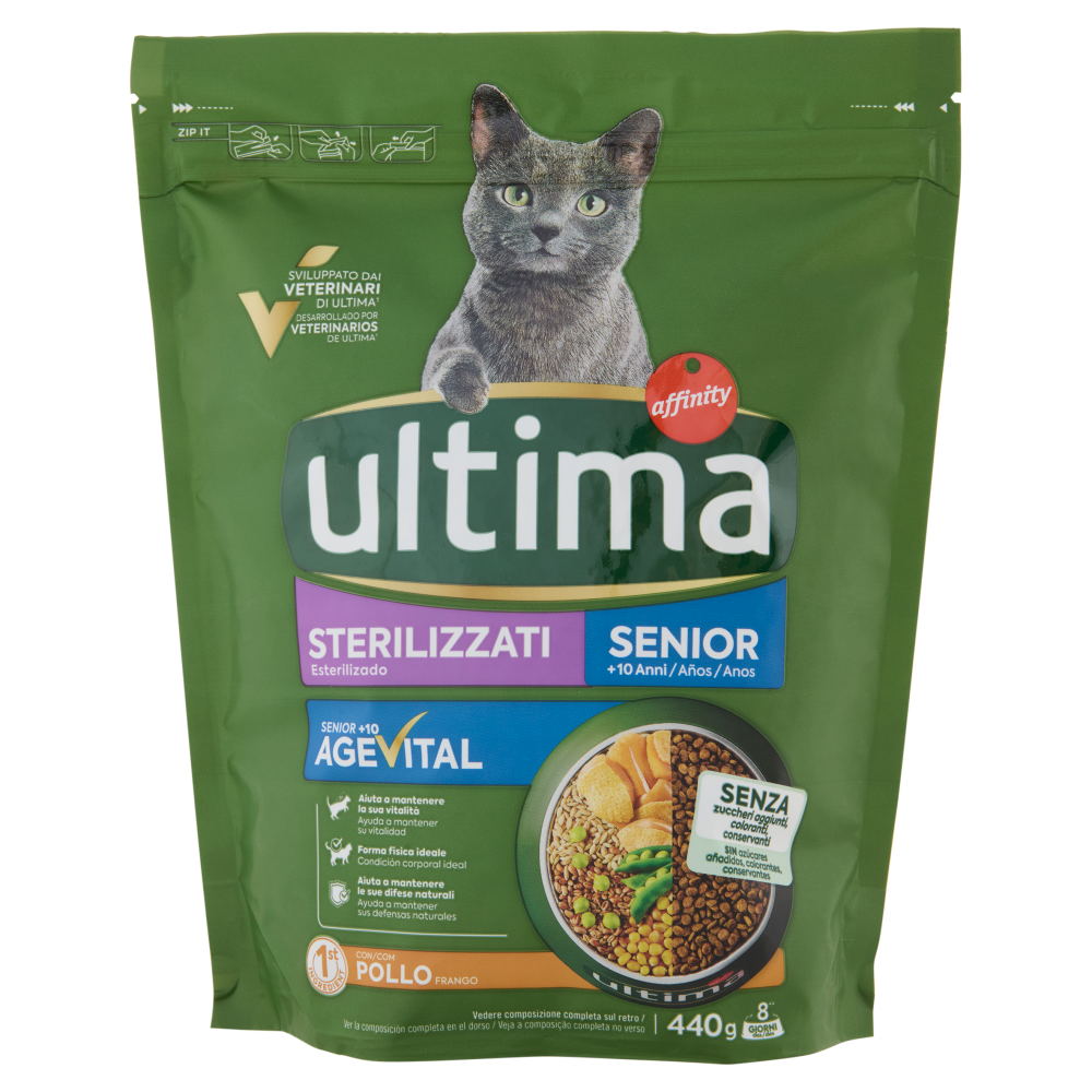 ultima Cat Sterilizzati Senior +10 Anni Agevital con Pollo 440 g