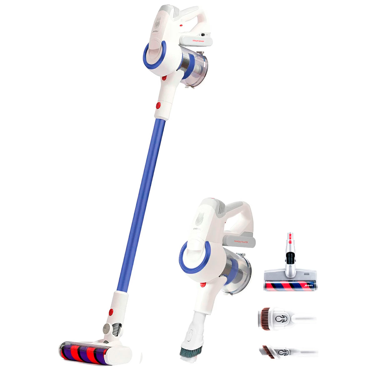 JIMMY JV53 LITE scopa elettrica Batteria Secco HEPA Senza sacchetto 425 W Blu, Bianco 2,5 Ah