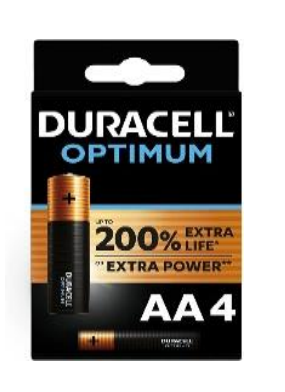 Duracell Optimum AAA Batterie Stilo Alcaline 1.5 V LR03 MX2400 confezione da 4 Pile Duracell