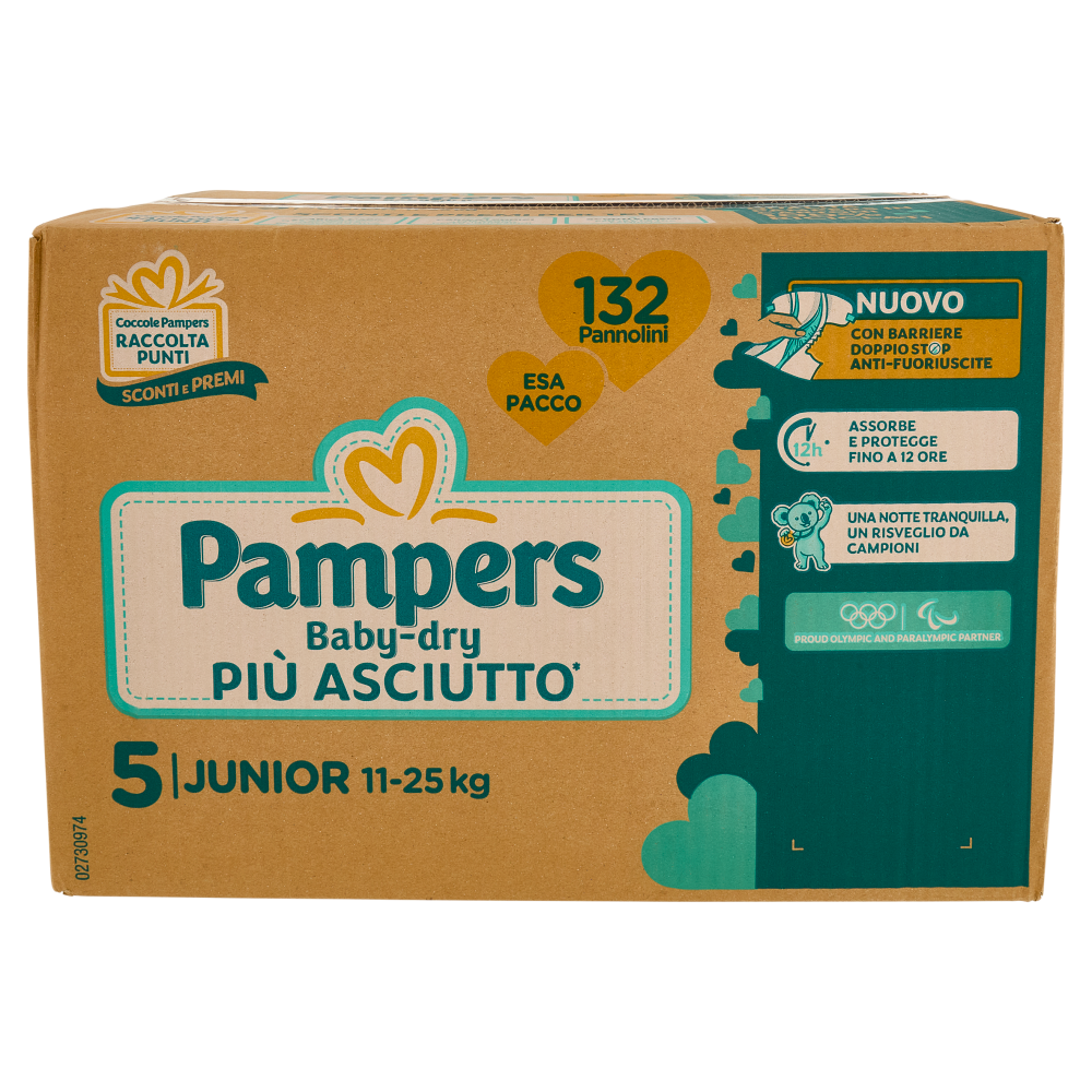 Pampers Baby-dry Junior 132 pz