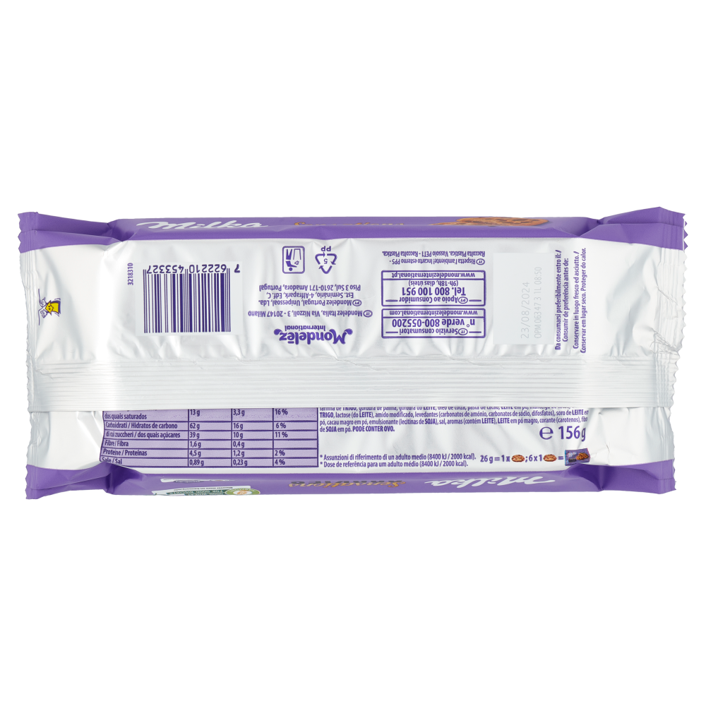 Milka Cookies Sensation, cookies ripieni di cioccolato al latte Milka - 156g