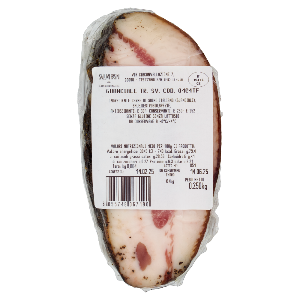 Salumi Pasini Guanciale 0,250 Kg