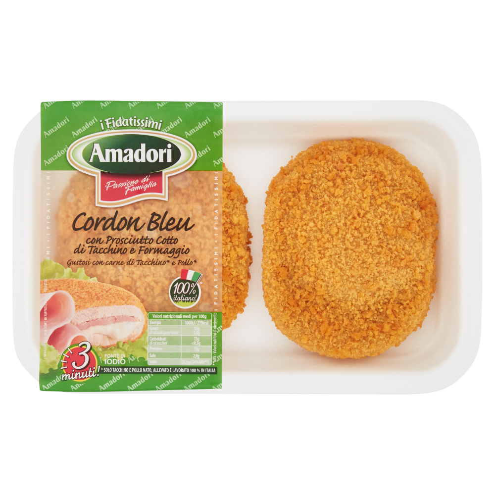 Amadori Cordon Bleu con cotto di tacchino e formaggio 0,250 kg
