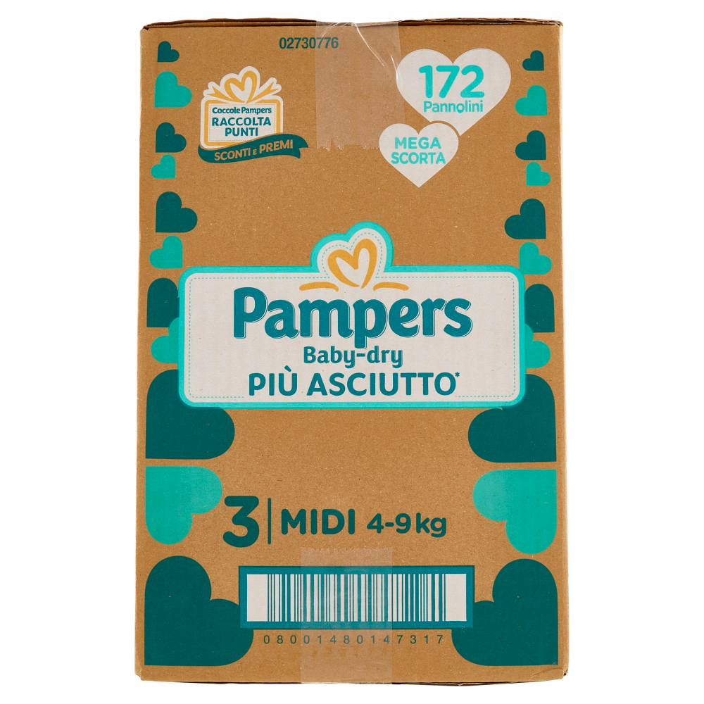 Pampers Baby-dry Midi 172 pz