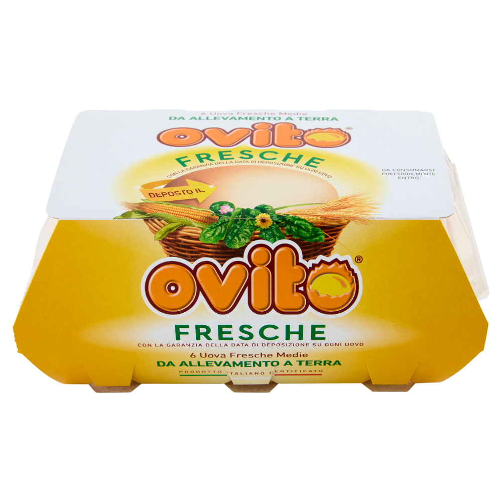 Ovito Fresche 6 Uova Fresche Medie da Allevamento a Terra