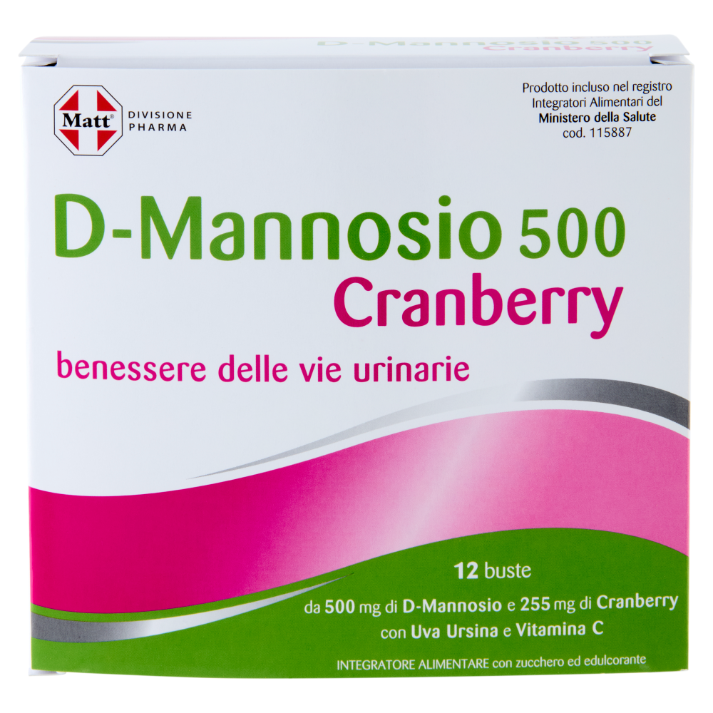Matt Divisione Pharma D-Mannosio 500 Cranberry 12 buste 56,4 g