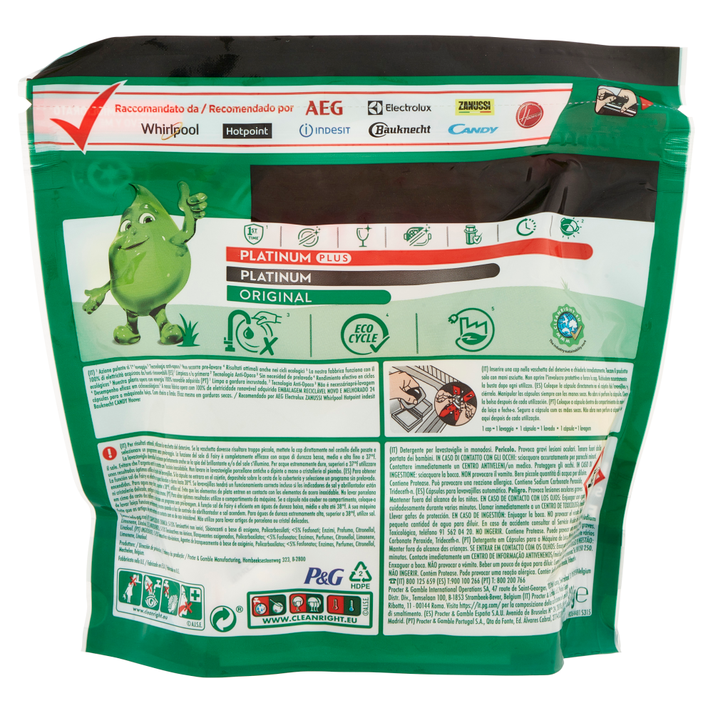 Fairy Pastiglie Lavastoviglie Original, Detersivo Piatti Limone, 24 Capsule 324 g