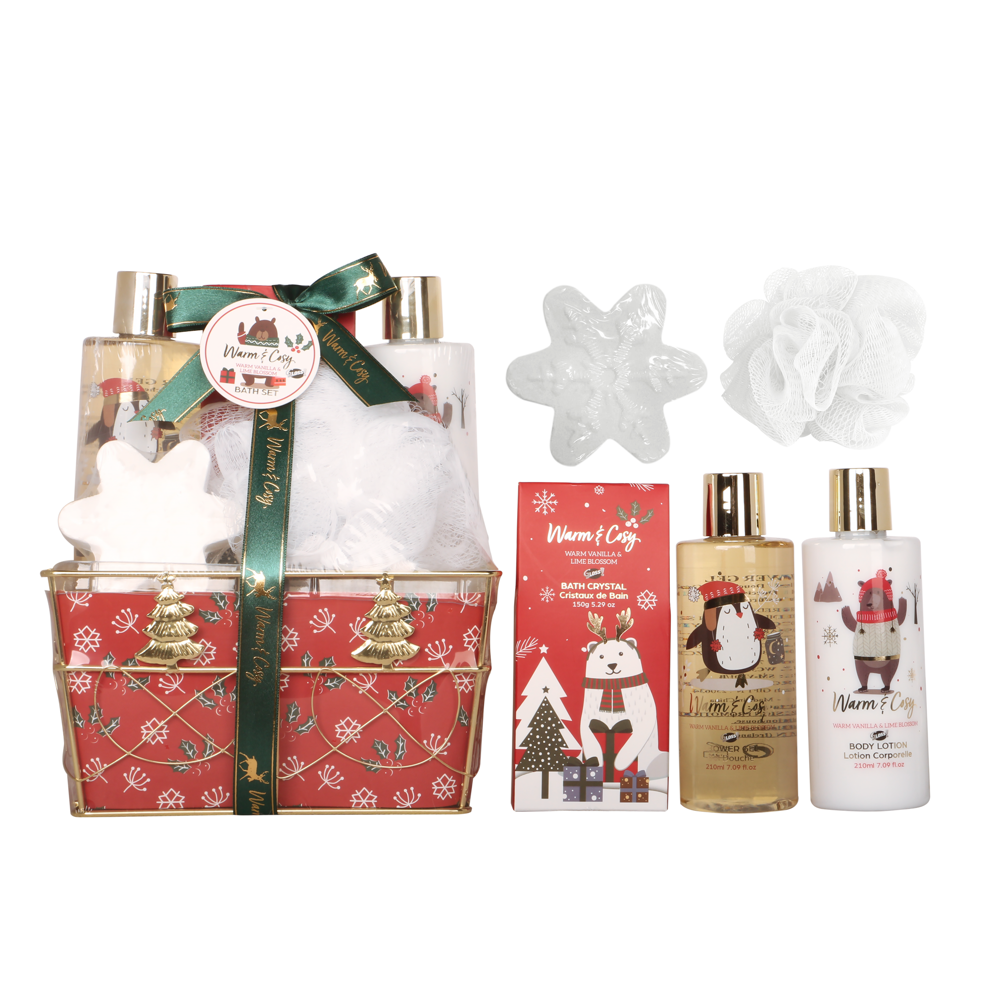 Metal Basket Bath Warm & Cosy