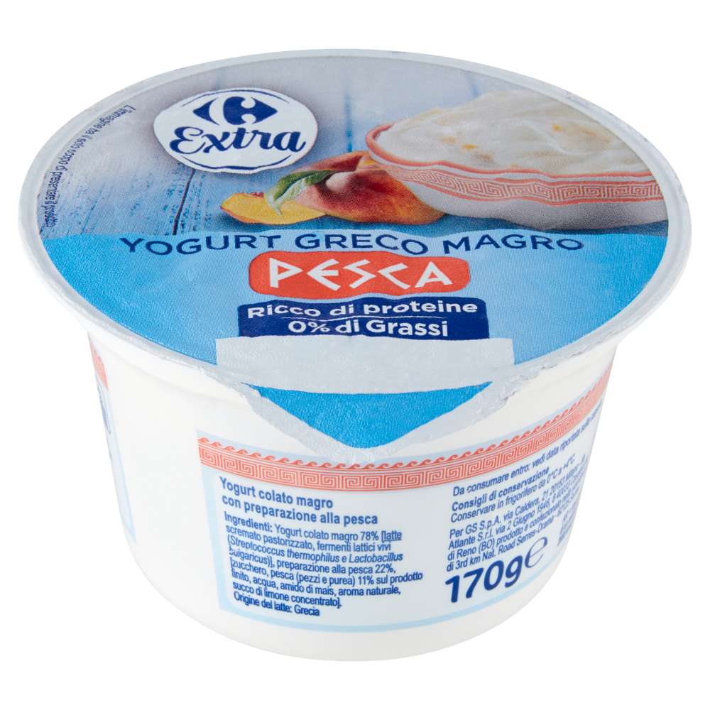 Carrefour Extra Yogurt Greco Magro Pesca 170 g
