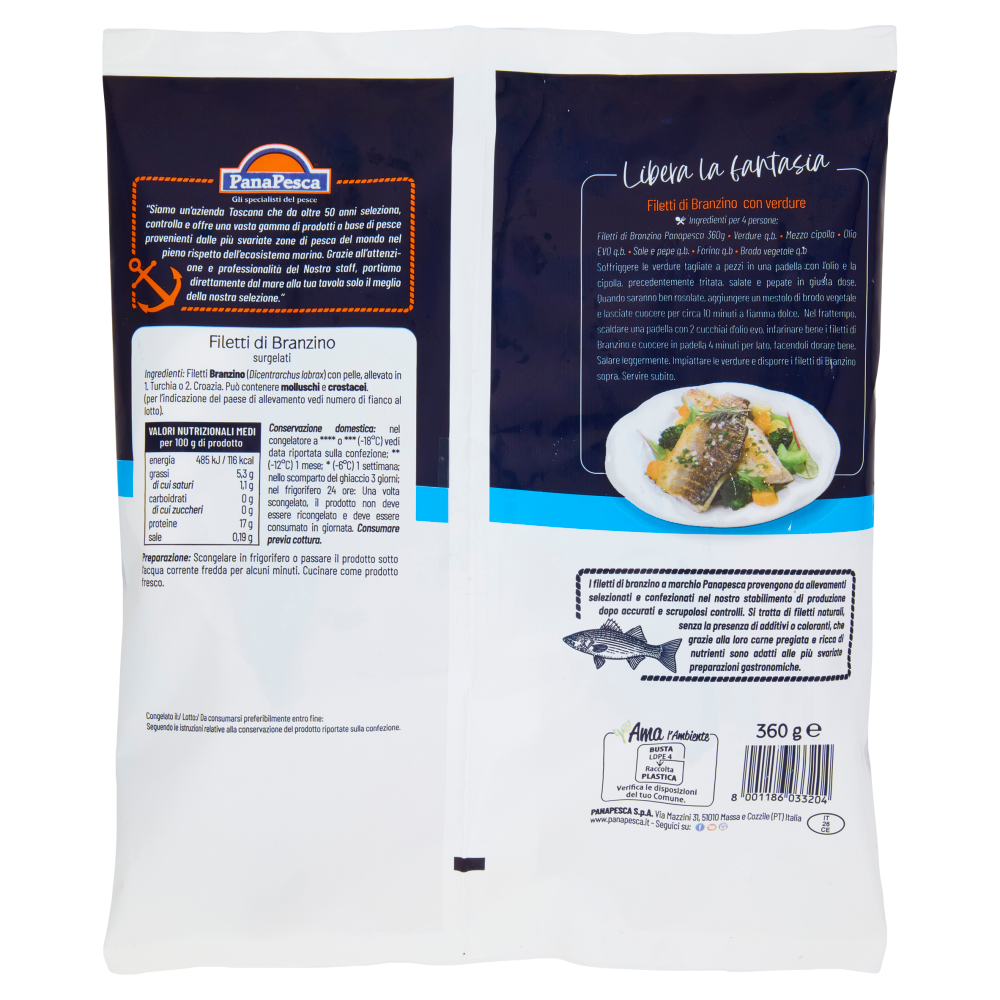 PanaPesca Filetti di Branzino surgelati 360 g