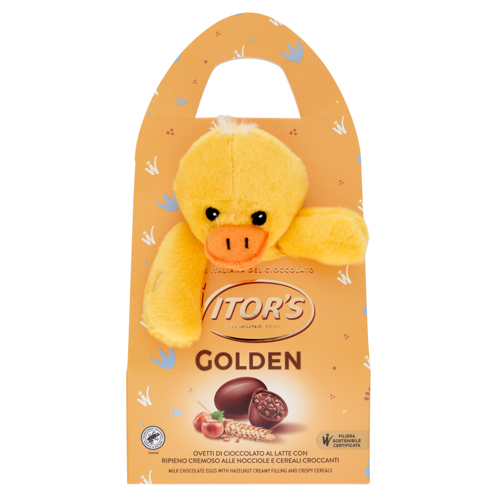 Witor's Golden Ovetti di Cioccolato al Latte con Ripieno alle Nocciole e Cereali Croccanti 120 g