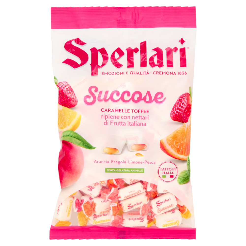Sperlari Succose Caramelle Toffee Arancia - Fragola - Limone - Pesca 350 g