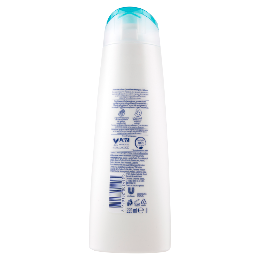 Dove Idratazione Quotidiana Shampoo per Tutti i Tipi di Capelli 225 ml