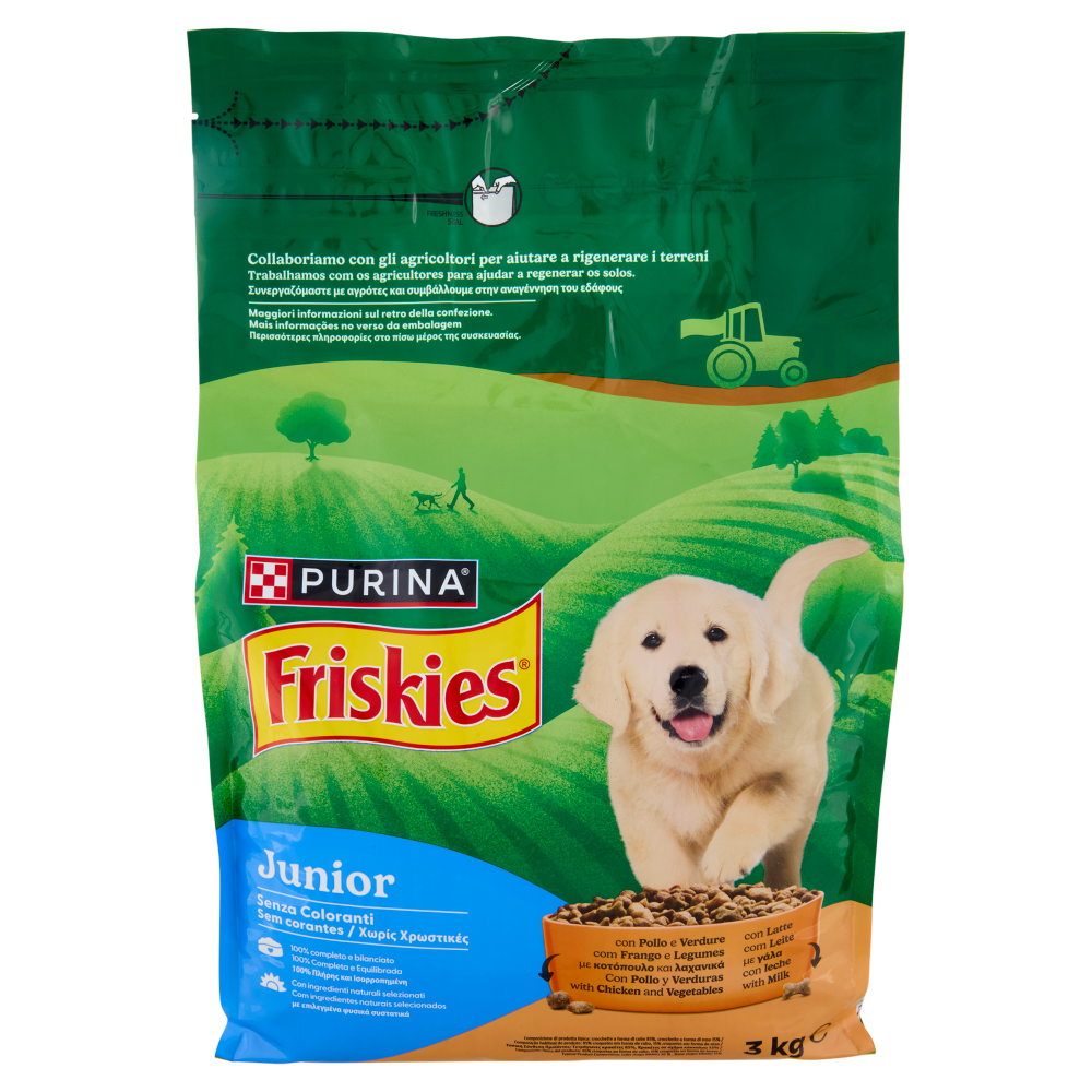 PURINA FRISKIES Junior Pollo e Verdure con Latte 3kg