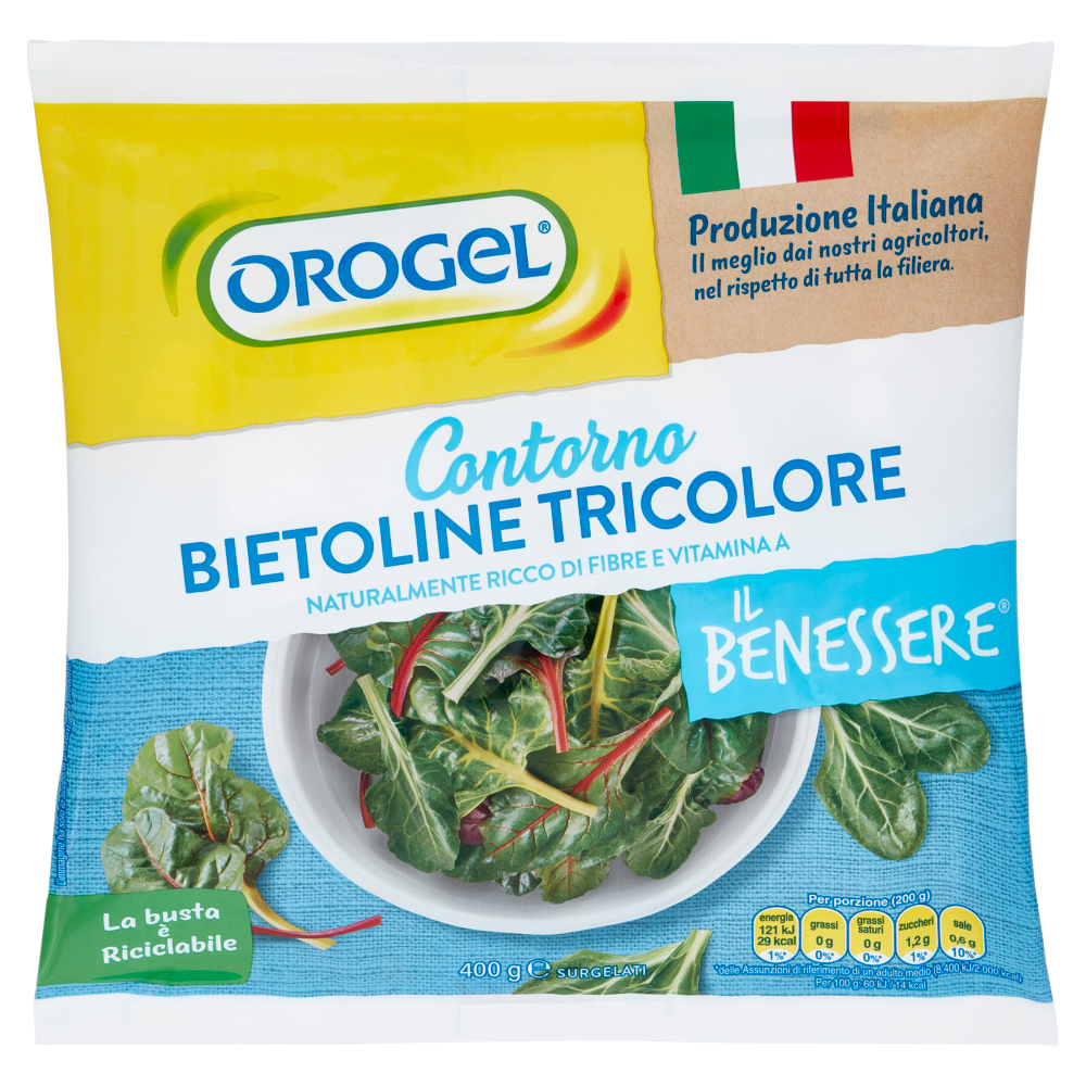 Orogel Il Benessere Contorno Bietoline Tricolore Surgelati 400 g