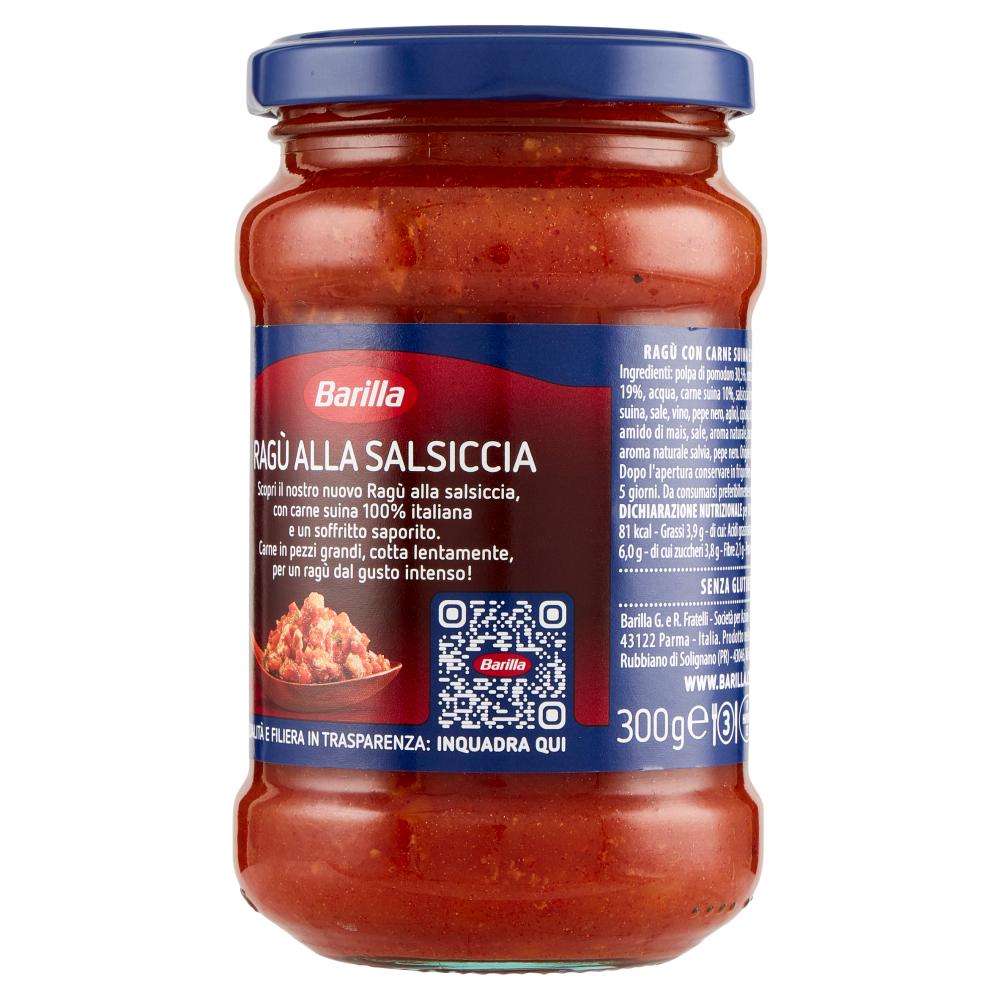 Barilla Sugo Ragù Salsiccia Condimento per Pasta 300g