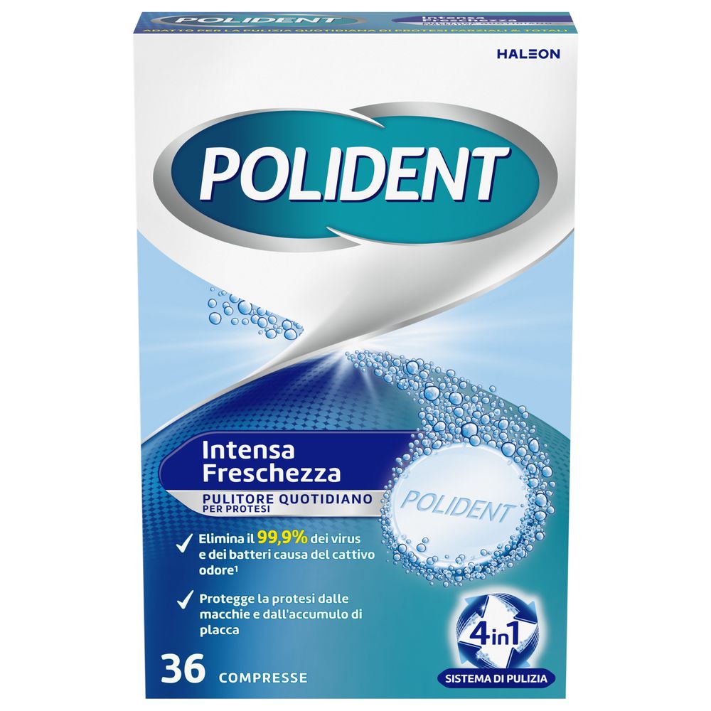 Polident Intensa Freschezza, Pulitore per Protesi Dentale, 36 compresse